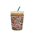 Sok It JavaSok Iced Coffee &amp; Cold Soda Insulated Neoprene Cup Sleeve (Wildflower Meadow, Small: 16-20oz)