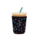 Sok It JavaSok Iced Coffee &amp; Cold Soda Insulated Neoprene Cup Sleeve (Rainbow Lights, Small: 16-20oz)