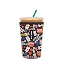 Sok It JavaSok Iced Coffee &amp; Cold Soda Insulated Neoprene Cup Sleeve (Game Night, Medium: 22-28oz)