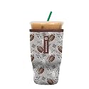 Sok It JavaSok Iced Coffee &amp; Cold Soda Insulated Neoprene Cup Sleeve (Football, Large: 30-32oz)