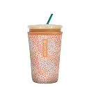 Sok It JavaSok Iced Coffee &amp; Cold Soda Insulated Neoprene Cup Sleeve (Dainty Florals, Medium: 22-28oz)