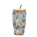 Sok It JavaSok Iced Coffee &amp; Cold Soda Insulated Neoprene Cup Sleeve (Garden Quilt, Large: 30-32oz)