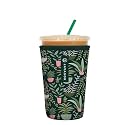 Sok It JavaSok Iced Coffee &amp; Cold Soda Insulated Neoprene Cup Sleeve (Green Living, Medium: 22-28oz)