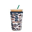 Sok It JavaSok Iced Coffee &amp; Cold Soda Insulated Neoprene Cup Sleeve (Peak Season, Medium: 22-28oz)