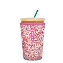 Sok It JavaSok Iced Coffee &amp; Cold Soda Insulated Neoprene Cup Sleeve (Floral Hearts, Medium: 22-28oz)