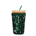 Sok It JavaSok Iced Coffee &amp; Cold Soda Insulated Neoprene Cup Sleeve (Glitterally Perfect, Medium: 22-28oz)