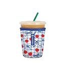 Sok It JavaSok Iced Coffee &amp; Cold Soda Insulated Neoprene Cup Sleeve (Cherry Picked, Small: 16-20oz)