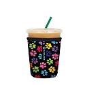 Sok It JavaSok Iced Coffee &amp; Cold Soda Insulated Neoprene Cup Sleeve (Pawsitive Vibes, Small: 16-20oz)