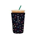 Sok It JavaSok Iced Coffee &amp; Cold Soda Insulated Neoprene Cup Sleeve (Rainbow Lights, Medium: 22-28oz)