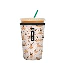 Sok It JavaSok Iced Coffee &amp; Cold Soda Insulated Neoprene Cup Sleeve (Pardon My Frenchie, Medium: 22-28oz)