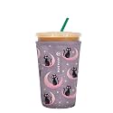 Sok It JavaSok Iced Coffee &amp; Cold Soda Insulated Neoprene Cup Sleeve (Crescent Kitty, Medium: 22-28oz)