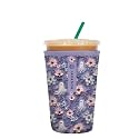 Sok It JavaSok Iced Coffee & Cold Soda Insulated Neoprene Cup Sleeve (Ghostly Garden, Medium: 22-28oz)