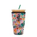 Sok It JavaSok Iced Coffee &amp; Cold Soda Insulated Neoprene Cup Sleeve (Abstract Floral, XLarge: 38-42oz)
