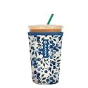 Sok It JavaSok Iced Coffee &amp; Cold Soda Insulated Neoprene Cup Sleeve (Blueberry Hill, Medium: 22-28oz)
