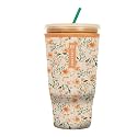 Sok It JavaSok Iced Coffee &amp; Cold Soda Insulated Neoprene Cup Sleeve (Blush Blossoms, XXLarge: 44-48oz)