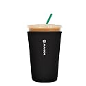 Sok It JavaSok Iced Coffee &amp; Cold Soda Insulated Neoprene Cup Sleeve (Black, Medium: 22-28oz)