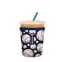 Sok It JavaSok Iced Coffee &amp; Cold Soda Insulated Neoprene Cup Sleeve (Baseball, Small: 16-20oz)