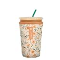 Sok It JavaSok Iced Coffee &amp; Cold Soda Insulated Neoprene Cup Sleeve (Blush Blossoms, Medium: 22-28oz)