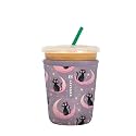 Sok It JavaSok Iced Coffee &amp; Cold Soda Insulated Neoprene Cup Sleeve (Crescent Kitty, Small: 16-20oz)