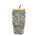 Sok It JavaSok Iced Coffee & Cold Soda Insulated Neoprene Cup Sleeve (Garden of Pearls, Large: 30-32oz)