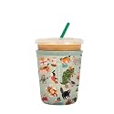 Sok It JavaSok Iced Coffee &amp; Cold Soda Insulated Neoprene Cup Sleeve (Meowy Mayhem, Small: 16-20oz)