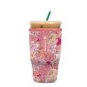 Sok It JavaSok Iced Coffee &amp; Cold Soda Insulated Neoprene Cup Sleeve (Rosy Outlook, Large: 30-32oz)