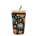 Sok It JavaSok Iced Coffee &amp; Cold Soda Insulated Neoprene Cup Sleeve (Midnight Harvest, Medium: 22-28oz)