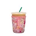 Sok It JavaSok Iced Coffee &amp; Cold Soda Insulated Neoprene Cup Sleeve (Rosy Outlook, Small: 16-20oz)