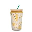 Sok It JavaSok Iced Coffee &amp; Cold Soda Insulated Neoprene Cup Sleeve (Honeycomb Buzz, Medium: 22-28oz)