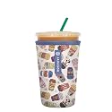 Sok It JavaSok Iced Coffee &amp; Cold Soda Insulated Neoprene Cup Sleeve (Happiest Cup, Medium: 22-28oz)