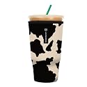 Sok It JavaSok Iced Coffee &amp; Cold Soda Insulated Neoprene Cup Sleeve (Cow Print, XXLarge: 44-48oz)