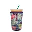 Sok It JavaSok Iced Coffee &amp; Cold Soda Insulated Neoprene Cup Sleeve (Succulents, Medium: 22-28oz)