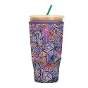 Sok It JavaSok Iced Coffee &amp; Cold Soda Insulated Neoprene Cup Sleeve (Butterfly Galaxy, XXLarge: 44-48oz)