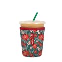 Sok It JavaSok Iced Coffee &amp; Cold Soda Insulated Neoprene Cup Sleeve (Pastel Poinsettias, Small: 16-20oz)