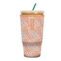 Sok It JavaSok Iced Coffee &amp; Cold Soda Insulated Neoprene Cup Sleeve (Dainty Florals, XXLarge: 44-48oz)