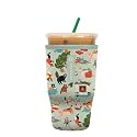 Sok It JavaSok Iced Coffee &amp; Cold Soda Insulated Neoprene Cup Sleeve (Meowy Mayhem, Large: 30-32oz)