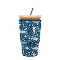 Sok It JavaSok Iced Coffee &amp; Cold Soda Insulated Neoprene Cup Sleeve (Happy Sharks, Large: 30-32oz)