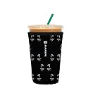 Sok It JavaSok Iced Coffee &amp; Cold Soda Insulated Neoprene Cup Sleeve (Mystical Meows, Medium: 22-28oz)