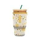 Sok It JavaSok Iced Coffee &amp; Cold Soda Insulated Neoprene Cup Sleeve (Honeycomb Buzz, Large: 30-32oz)