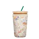 Sok It JavaSok Iced Coffee &amp; Cold Soda Insulated Neoprene Cup Sleeve (Cottage Core, Medium: 22-28oz)