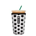 Sok It JavaSok Iced Coffee &amp; Cold Soda Insulated Neoprene Cup Sleeve (Soccer, Medium: 22-28oz)
