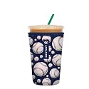 Sok It JavaSok Iced Coffee &amp; Cold Soda Insulated Neoprene Cup Sleeve (Baseball, Medium: 22-28oz)