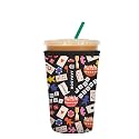 Sok It JavaSok Iced Coffee &amp; Cold Soda Insulated Neoprene Cup Sleeve (Game Night, Medium: 22-28oz)