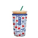 Sok It JavaSok Iced Coffee &amp; Cold Soda Insulated Neoprene Cup Sleeve (Cherry Picked, Medium: 22-28oz)