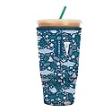 Sok It JavaSok Iced Coffee &amp; Cold Soda Insulated Neoprene Cup Sleeve (Happy Sharks, XXLarge: 44-48oz)