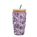 Sok It JavaSok Iced Coffee &amp; Cold Soda Insulated Neoprene Cup Sleeve (Lilac Meadows, Large: 30-32oz)