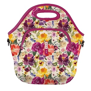sok it lunchtote zippered bag insulated neoprene caddy blooming bright x-large 65 quart lunch tote