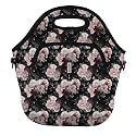 Sok It LunchTote Zippered Bag Insulated Neoprene Caddy (Bloom at Night, X-Large 6.5 Quart Lunch Tote)