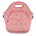 Sok It LunchTote Zippered Bag Insulated Neoprene Caddy (Blushing Blooms, X-Large 6.5 Quart Lunch Tote)