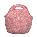 Sok It LunchTote Zippered Bag Insulated Neoprene Caddy (Blushing Blooms, Large 4.5 Quart Lunch Tote)